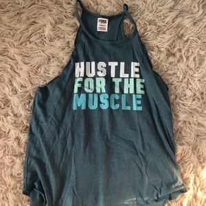 graphic tank top, vs pink